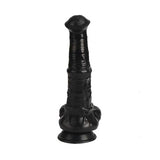 Belden Bağlamalı 43 cm Et Dokulu Gerçekçi Çift Katmanlı Sünnetsiz Silikon Zenci Penis - Horse Power 3 - BDM1583SB