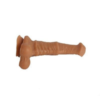 Belden Bağlamalı 43 cm Et Dokulu Gerçekçi Çift Katmanlı Sünnetsiz Silikon Melez Penis - Horse Power 3 - BDM1583MB