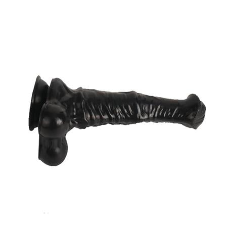 Belden Bağlamalı 43 cm Et Dokulu Gerçekçi Çift Katmanlı Sünnetsiz Silikon Zenci Penis - Horse Power 3 - BDM1583SB