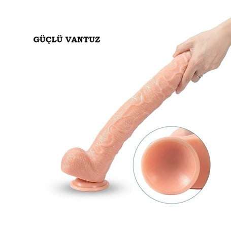 43 cm Realistik Penis Gerçekçi Damarlı Dev Dildo - Hoare - BDM10034