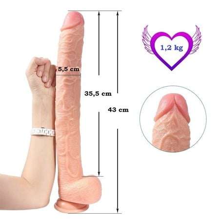 43 cm Realistik Penis Gerçekçi Damarlı Dev Dildo - Hoare - BDM10034