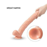 43 cm Belden Bau011flamalu0131 Realistik Penis Ger&ccedil;ek&ccedil;i Damarlu0131 Dev Dildo Set - BDM10034B