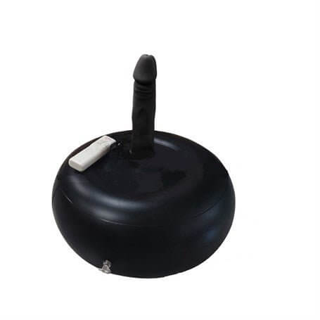 19 cm Realistik Titreşimli Siyah İnflatable Pilates Toplu Vibratör Penis - BDM1125