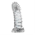 14 cm 4 cm Uzatmalı Eğik Titreşimli Şeffaf Penis Kılıfı - B1116