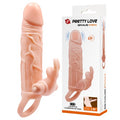 5 cm Dolgu Uzatmalı 10 Fonksiyonlu Çift Titreşimli Penis Kılıfı Prezervatif Vibratör - BDM2622