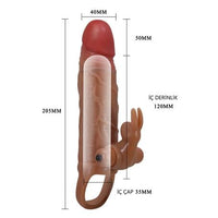 5 cm Dolgu Uzatmalı Titreşimli Penis Kılıfı Prezervatif Vibratör - Osmar - BDM1431