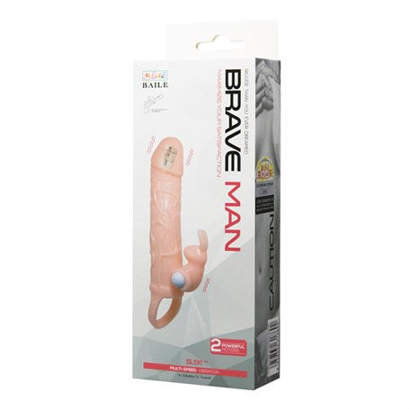 5 cm Dolgu Uzatmalı Titreşimli Penis Kılıfı Prezervatif Vibratör - B1210