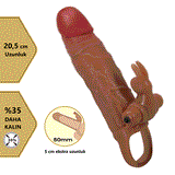 5 cm Dolgu Uzatmalı Titreşimli Penis Kılıfı Prezervatif Vibratör - Osmar - BDM1431