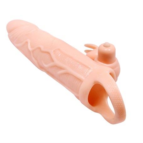 5 cm Dolgu Uzatmalı 10 Fonksiyonlu Çift Titreşimli Penis Kılıfı Prezervatif Vibratör - BDM2622