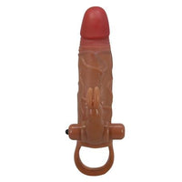 5 cm Dolgu Uzatmalı Titreşimli Penis Kılıfı Prezervatif Vibratör - Osmar - BDM1431