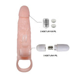 5 cm Dolgu Uzatmalı Titreşimli Penis Kılıfı Prezervatif Vibratör - B1210