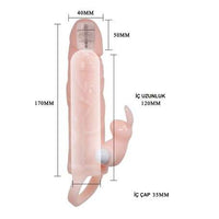 5 cm Dolgu Uzatmalı Titreşimli Penis Kılıfı Prezervatif Vibratör - CA-B1210