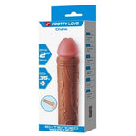 5 cm Dolgulu Premium Melez Rengi Silikon Penis Kılıfı - Chane - BDM1402