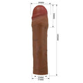 18 cm 5 cm Dolgulu Premium Melez Rengi Silikon Penis Kılıfı - Chane - BDM1402