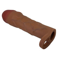 5 cm Dolgulu Premium Melez Rengi Silikon Penis Kılıfı - Hani - BDM1403