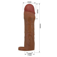 5 cm Dolgulu Premium Melez Rengi Silikon Penis Kılıfı - Hani - BDM1403