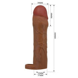 5 cm Dolgulu Premium Melez Rengi Silikon Penis Kılıfı - Hani - BDM1403