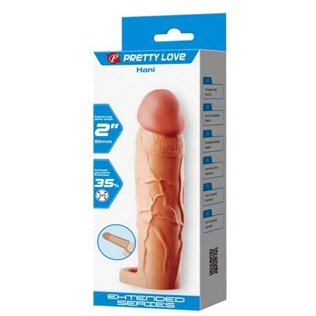 18 cm 5 cm Dolgulu Premium Ten Rengi Silikon Penis Kılıfı - Hani - BDM1392