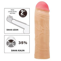 5 cm Dolgulu Premium Ten Rengi Silikon Penis Kılıfı - Chane - BDM1391
