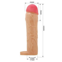 5 cm Dolgulu Premium Ten Rengi Silikon Penis Kılıfı - Hani - BDM1392