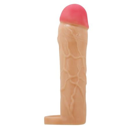 18 cm 5 cm Dolgulu Premium Ten Rengi Silikon Penis Kılıfı - Hani - BDM1392