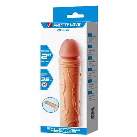 18 cm 5 cm Dolgulu Premium Ten Rengi Silikon Penis Kılıfı - Chane - BDM1391