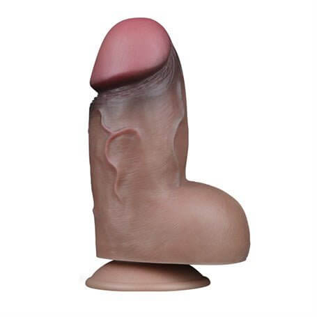Yeni Nesil Çift Katmanlı 18,2 cm Realistik Kalın Dildo Penis - LV411050