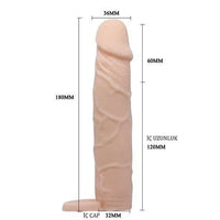 6 Cm Dolgulu Realistik Uzatmalı Penis Kılıfı Dildo Ten Rengi Penis - CA-B1214