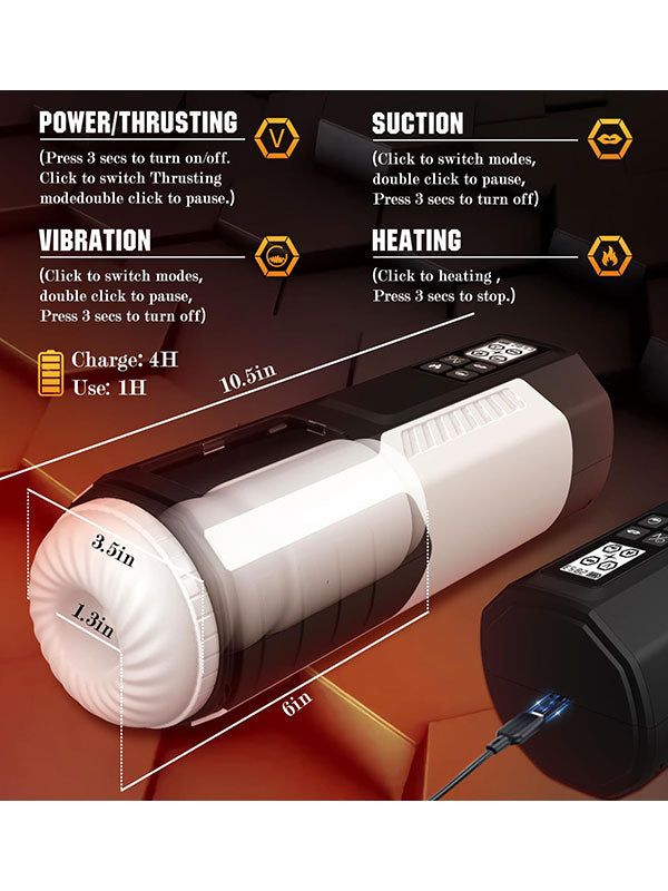 NOXXX Max Thrust Isıtmalı Şarjlı Vakumlu Mastürbatör - 603304