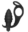 Penis Halkalı Titreşimli Anal Penetratör Plug Masturbatör - LV2652