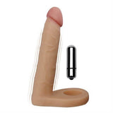 16 cm Realistik Titreşimli Anal Dildo & Penis Halkası - LV1132