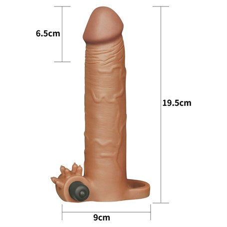 6,5 cm Uzatmalı Realistik Titreşimli Penis Kılıfı Melez XTender - LV1065B