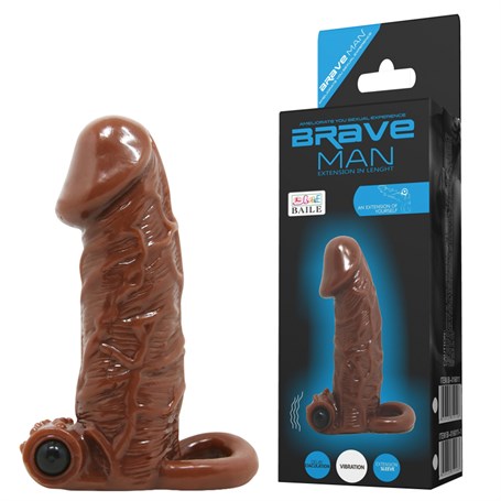 6,5 cm Uzatmalı Titreşimli Damarlı Penis Kılıfı - BDM1611