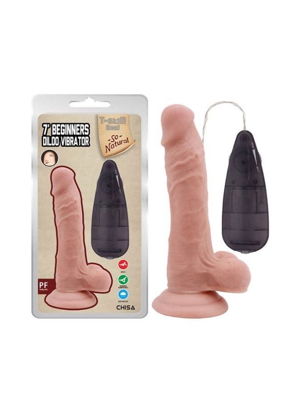 7’ Beginners Dildo Vibrator Flesh - C-CH7801