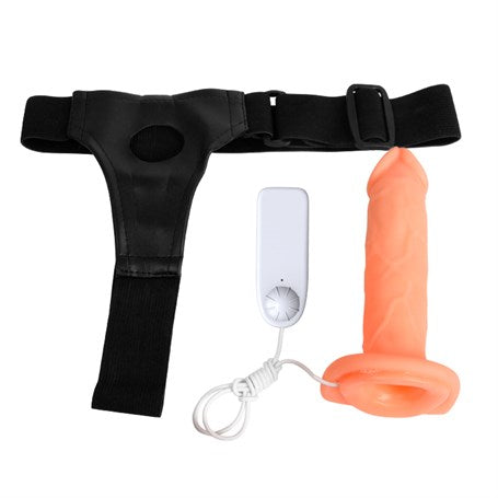 7,5 cm Dolgulu Titreşimli Protez Strapon - BDM1025