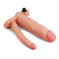 7,5 cm Uzatmalı Çiftli İçi Boş Titreşimli 21 cm Çatal Dildo Penis Kılıfı - LV314102