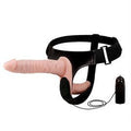 Double Belden Bağlamalı Anal Plug ve Realistik Titreşimli Penis - B1213