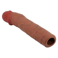 7,6 cm Dolgulu Premium Melez Rengi Silikon Penis Kılıfı - Chelsea - BDM1412