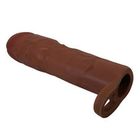 7,6 cm Dolgulu Premium Melez Rengi Silikon Penis Kılıfı - Gerd - BDM1405