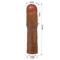 20,5 cm 7,6 cm Dolgulu Premium Melez Rengi Silikon Penis Kılıfı - Kylian - BDM1404