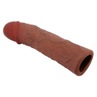 7,6 cm Dolgulu Premium Melez Rengi Silikon Penis Kılıfı - Derek - BDM1414