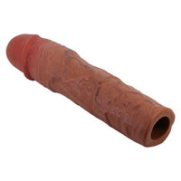 7,6 cm Dolgulu Premium Melez Rengi Silikon Penis Kılıfı - Stevenson - BDM1416