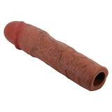7,6 cm Dolgulu Premium Melez Rengi Silikon Penis Kılıfı - Stevenson - BDM1416