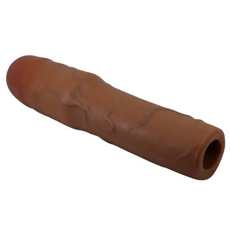 20,5 cm 7,6 cm Dolgulu Premium Melez Rengi Silikon Penis Kılıfı - Kylian - BDM1404
