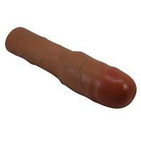 7,6 cm Dolgulu Premium Melez Rengi Silikon Penis Kılıfı - Kylian - BDM1404