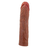 7,6 cm Dolgulu Premium Melez Rengi Silikon Penis Kılıfı - Derek - BDM1414