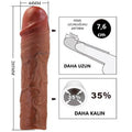 7,6 cm Dolgulu Premium Melez Rengi Silikon Penis Kılıfı - Stevenson - BDM1416