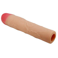 7,6 cm Dolgulu Premium Ten Rengi Silikon Penis Kılıfı - Kylian - BDM1393
