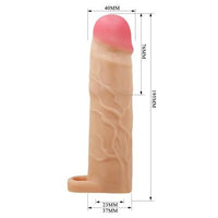 7,6 cm Dolgulu Premium Ten Rengi Silikon Penis Kılıfı - Gerd - BDM1394