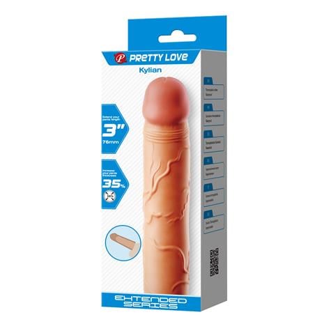 7,6 cm Dolgulu Premium Ten Rengi Silikon Penis Kılıfı - Kylian - CA-BDM1393